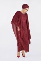 Female claret red Lace Dress 2793 