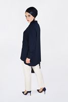 Female Navy blue COLLAR BUTTONED BLOUSE 2844 
