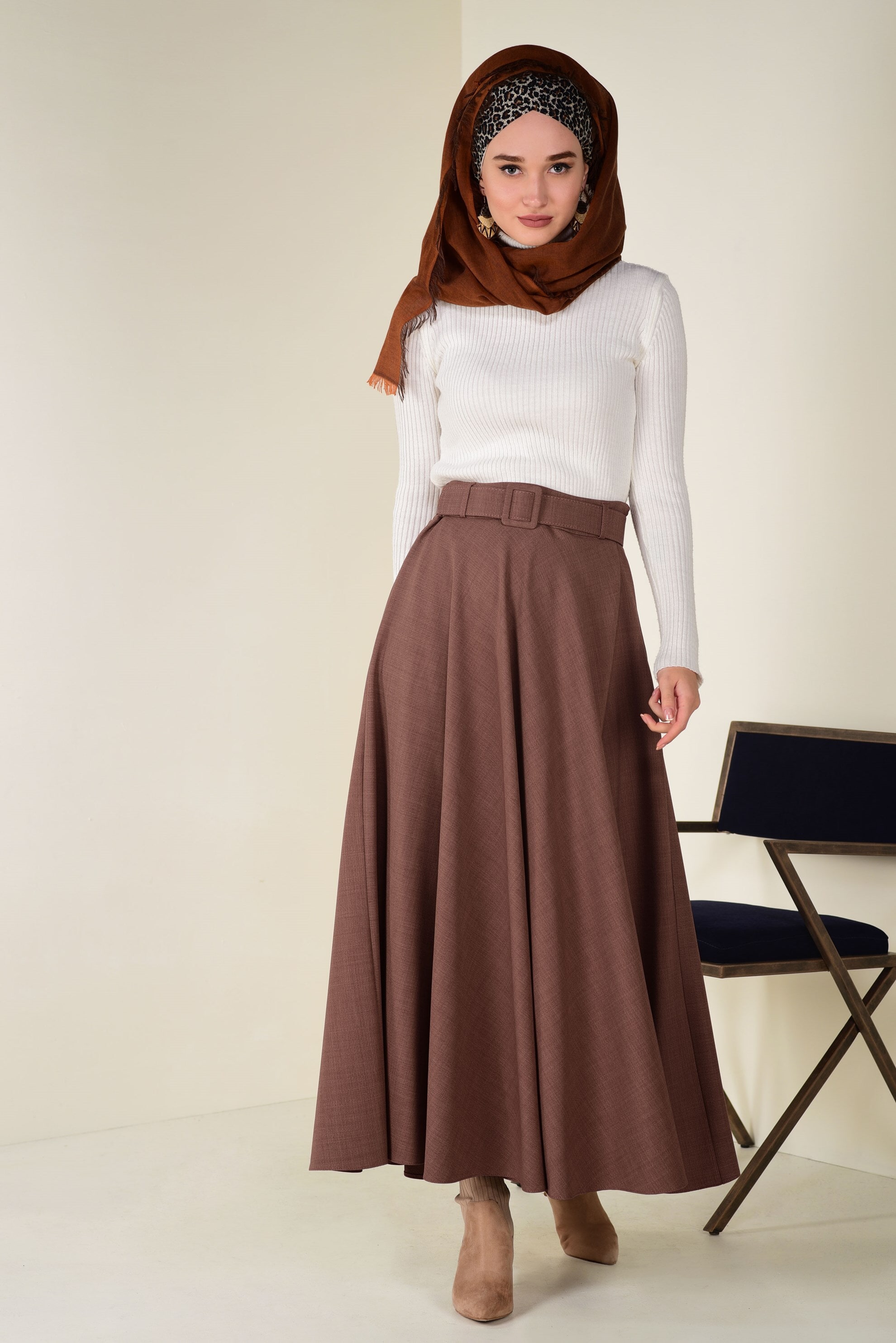 BELTED FLARE SKIRT | ALVİNA