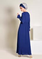 Female Navy blue Pearl Detail Belted Dress 4309 
