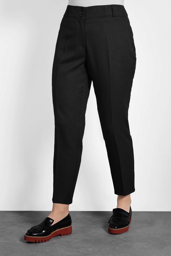Femelle NOIR PANTALON À COUPE CARROTTE 70019 