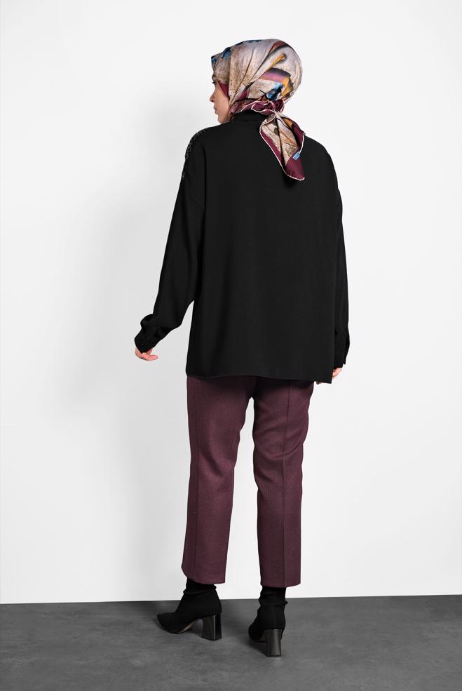 Femelle Prune PANTALON À COUPE CARROTTE 70019 