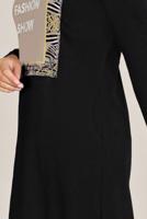 Femelle NOIR ROBE COMME SURVÊTEMENT EN COTON ÉCRITURE IMPRIMÉ 40609