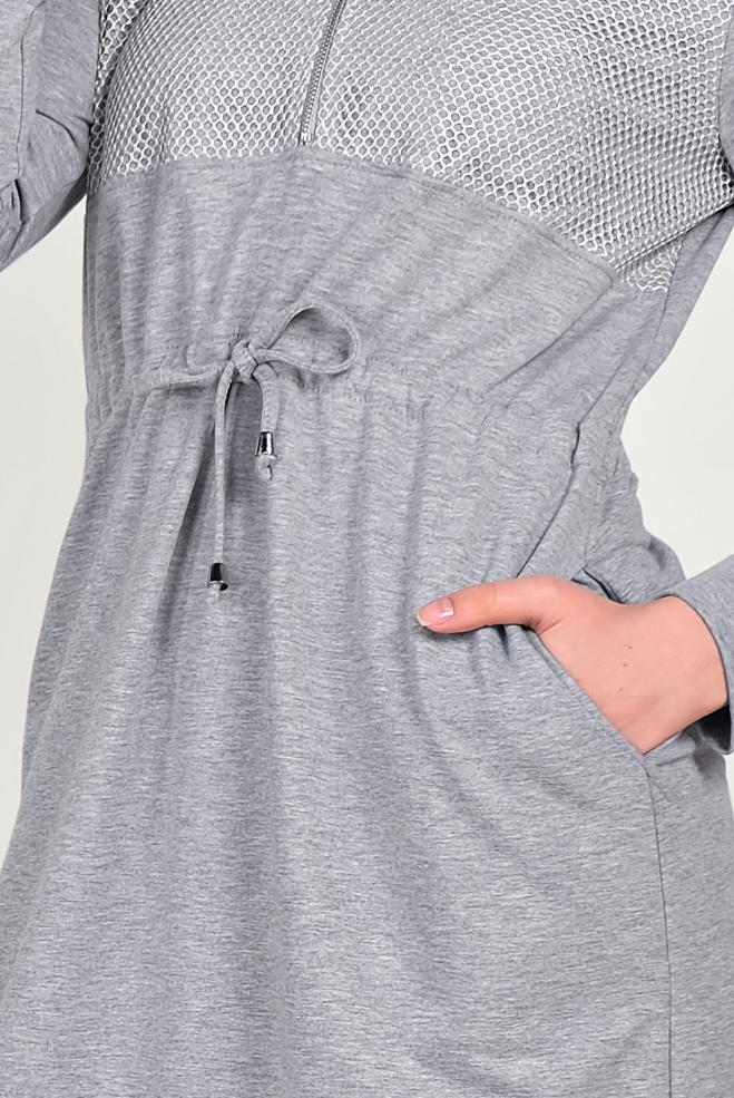 Female Grey MESH TRACKSUIT DRESS 40654 