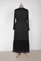 Female black BELTED 2-PIECE DRESS SUIT WITH EMBELLISHED HEM 3552 