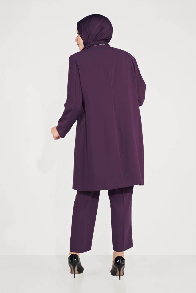 Female purple 30022 CİNO CREP 3′LÜ PANT.TAKIM 44/50 TEK46