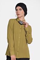 Female yellow BUTTONED BLOUSE 40205 