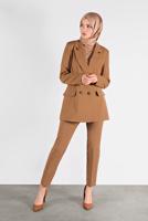 Female beige BUTTONED CLASSIC JACKET 41195 