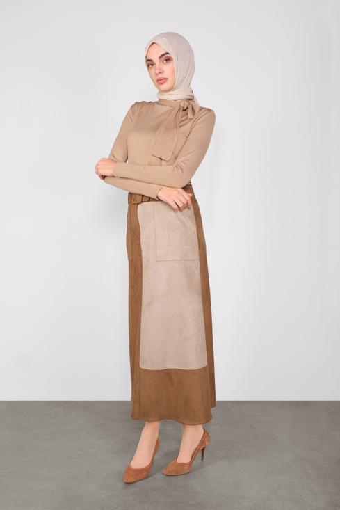 Female  SUEDE SKIRT WITH POCKETS 60113 