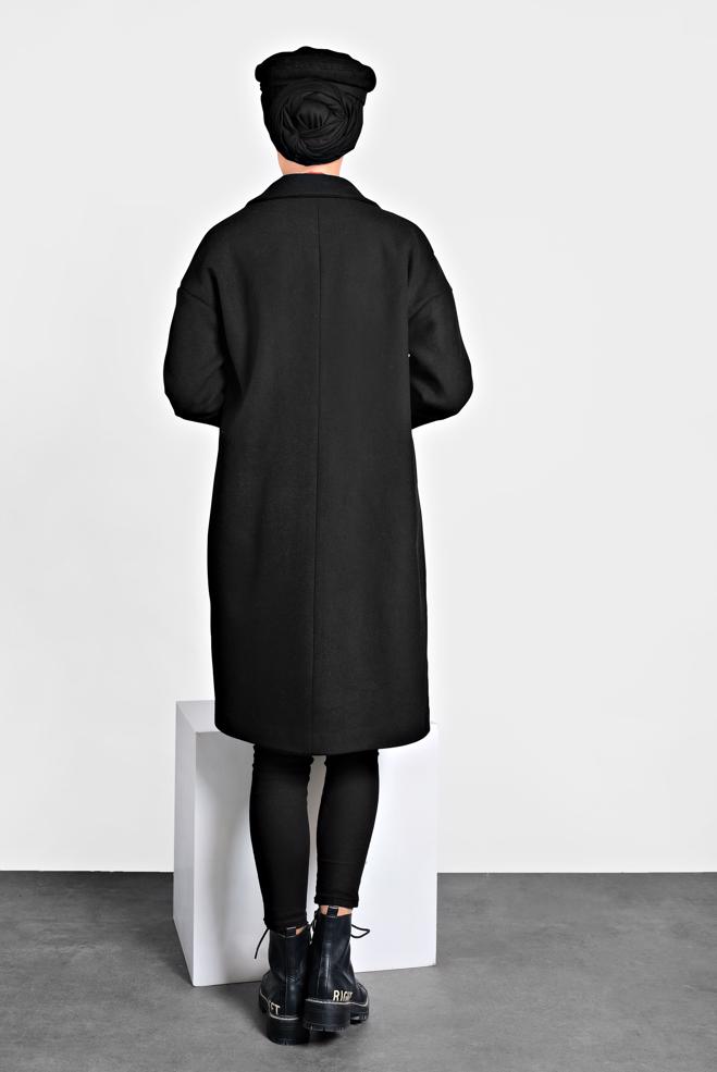 Femelle NOIR MANTEAU CLASSIQUE 90005