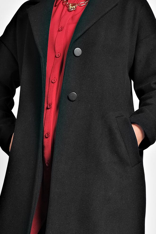 Femelle NOIR MANTEAU CLASSIQUE 90005
