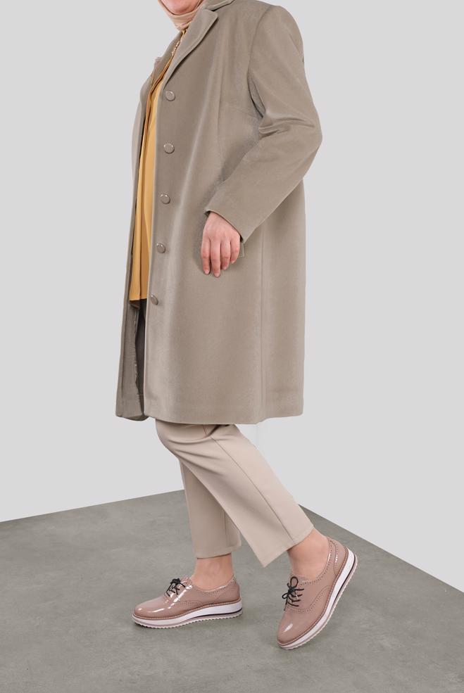 Femelle BEIGE CABAN AVEC BROCHE 90090 