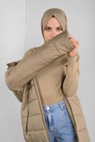 Femelle BEIGE CABAN REMBOURRÉ À CAPUCHE 90134 