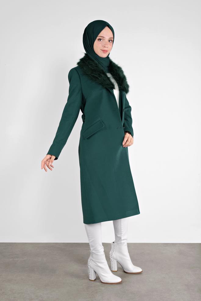Femelle VERT MANTEAU WALKER EN FAUSSE FOURRURE 90145