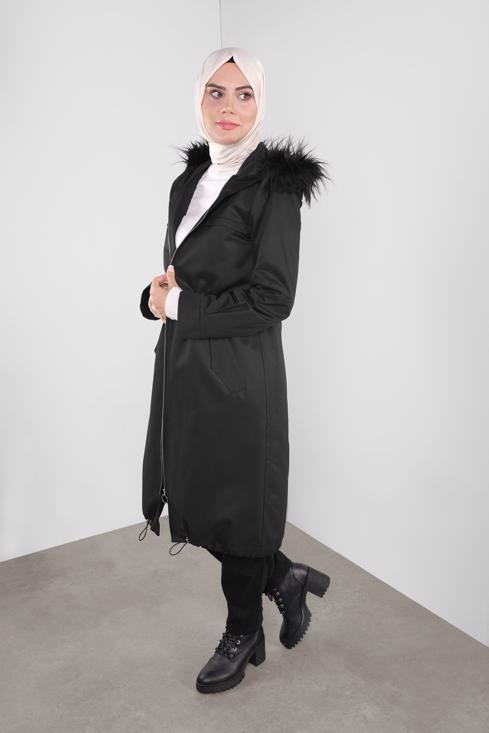 Femelle  PARKA À TAILLE À SMOCKS À CAPUCHE 90138 