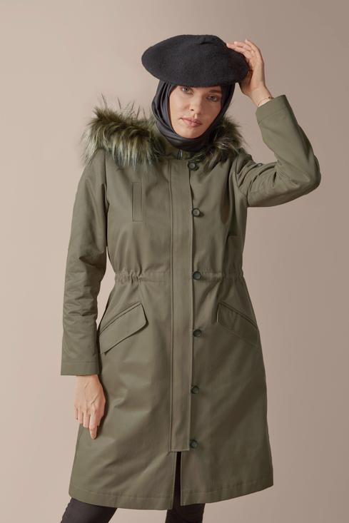 Femelle  PARKA À CAPUCHE EN EFFET FOURRURE 90139 