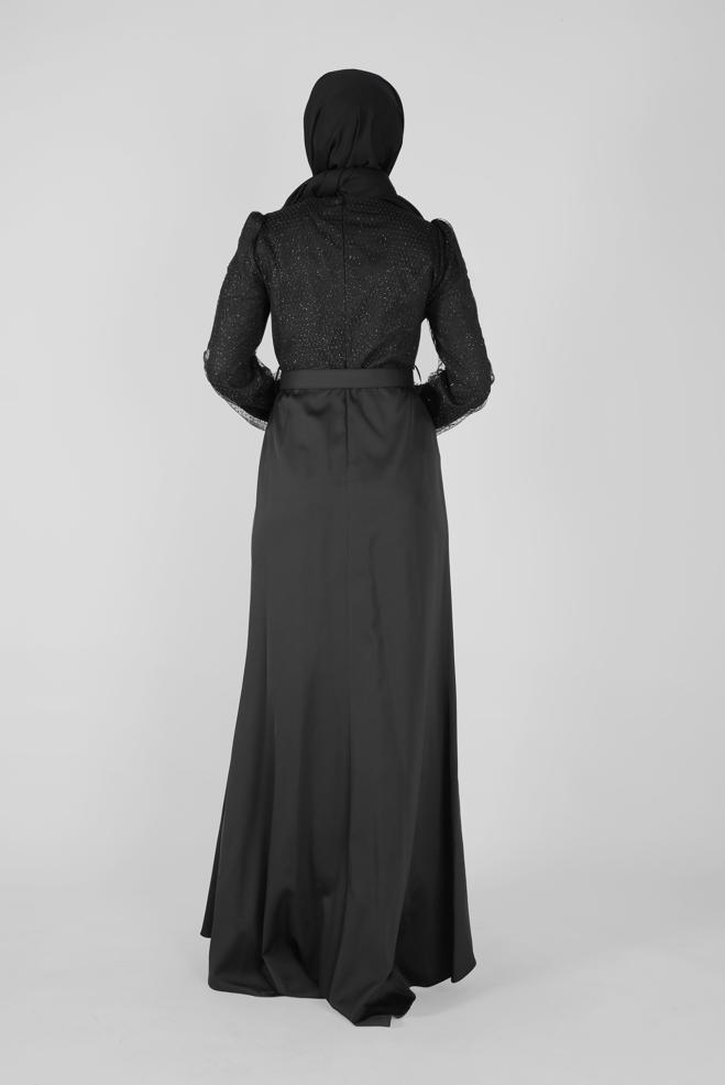 Female black SILVERY EVENING DRESS 50117 