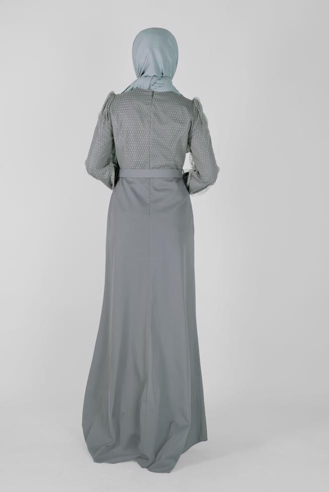 Female Grey SILVERY EVENING DRESS 50117 