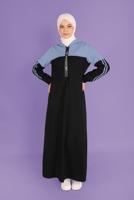 Female blue HOODED TRACKSUIT DRESS 41435 