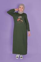 Female khaki FLORAL TRACKSUIT DRESS 41459 