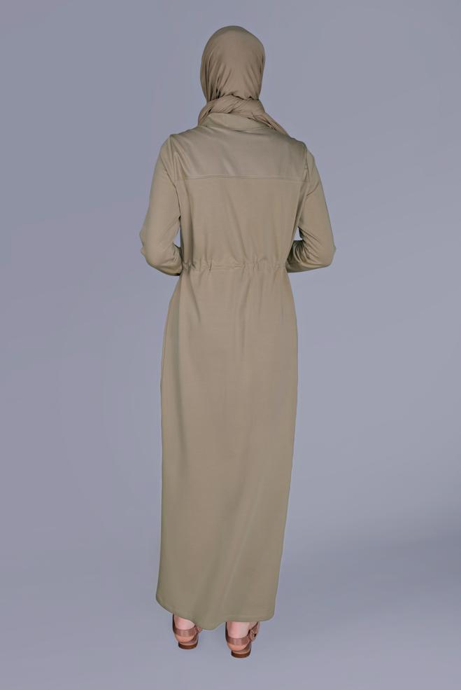 Female beige TIE DETAIL BUTTONED TRACKSUIT DRESS 41480 