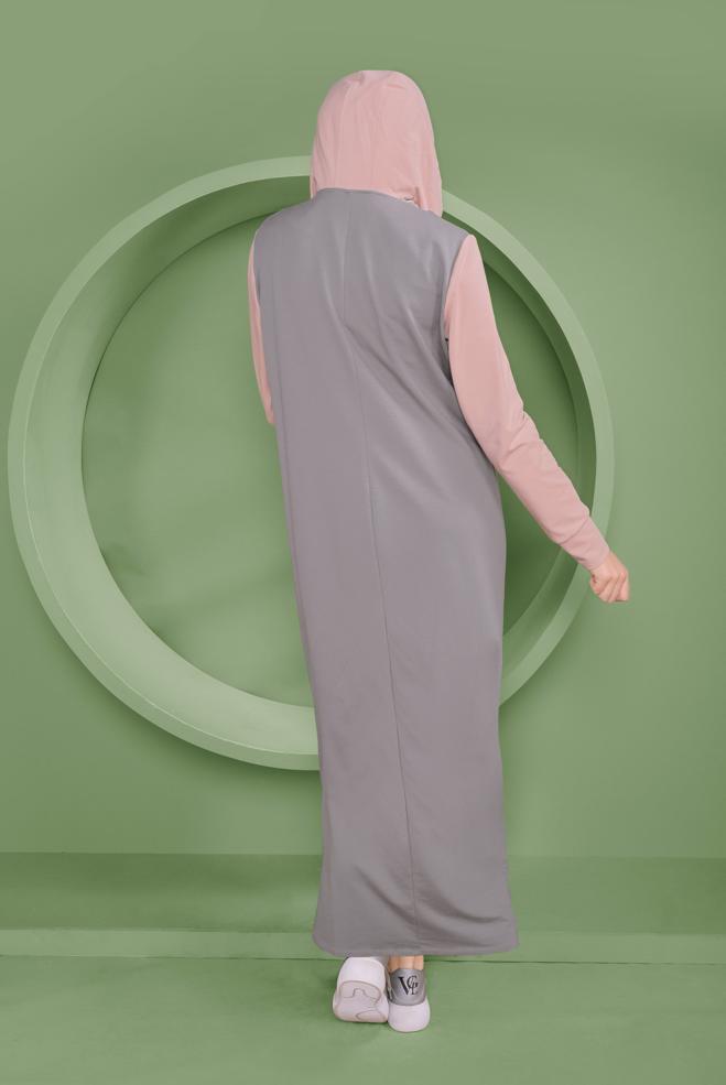 Female Grey STRIPE DETAIL HOODED TRACKSUIT DRESS 41482 