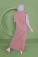 Female pink STRIPE DETAIL HOODED TRACKSUIT DRESS 41482 