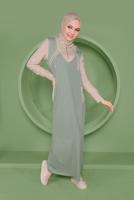 Female green STRIPE DETAIL HOODED TRACKSUIT DRESS 41482 