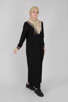 Female black HOODED TRACKSUIT DRESS 41514 