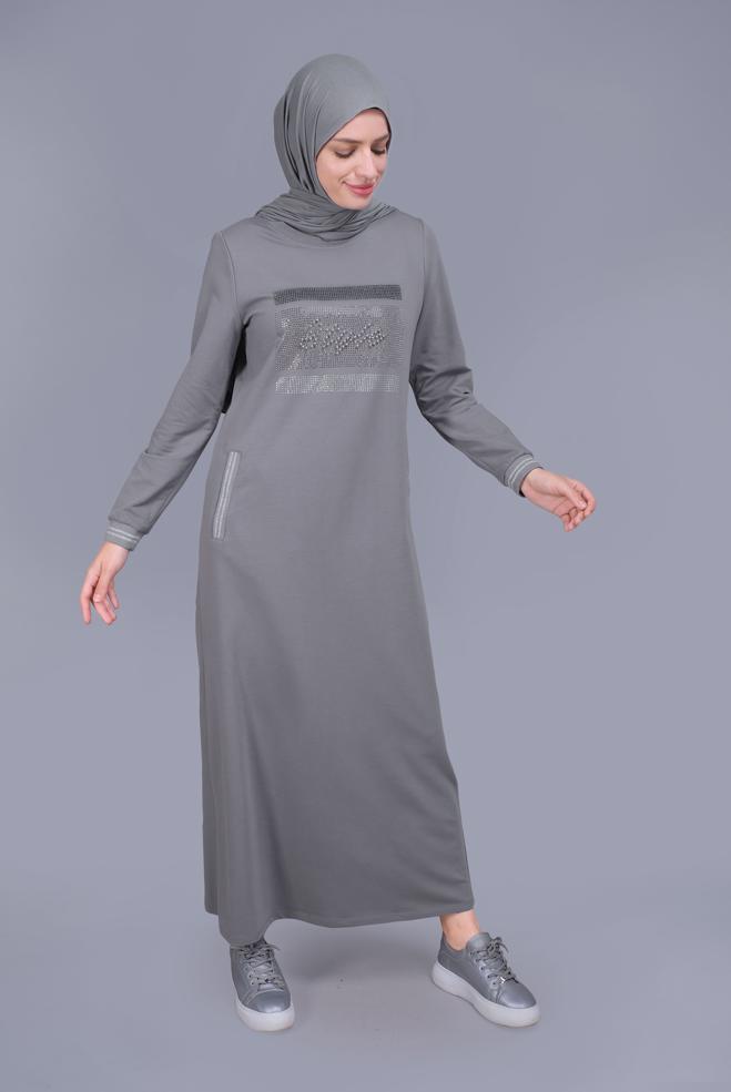 Female Grey BEADED TRACKSUIT DRESS 41570 