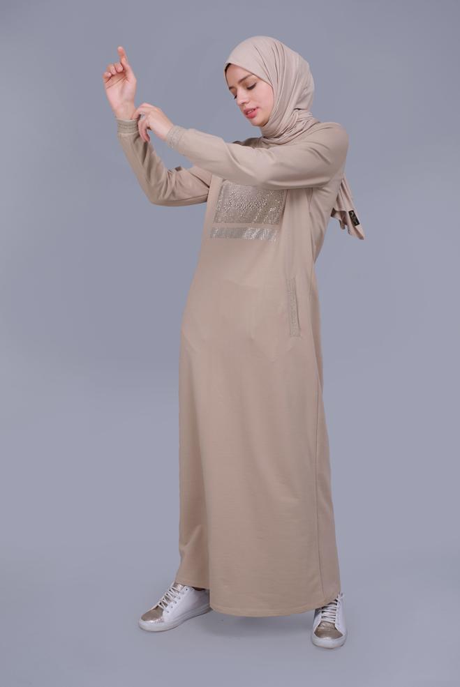 Female beige BEADED TRACKSUIT DRESS 41570 