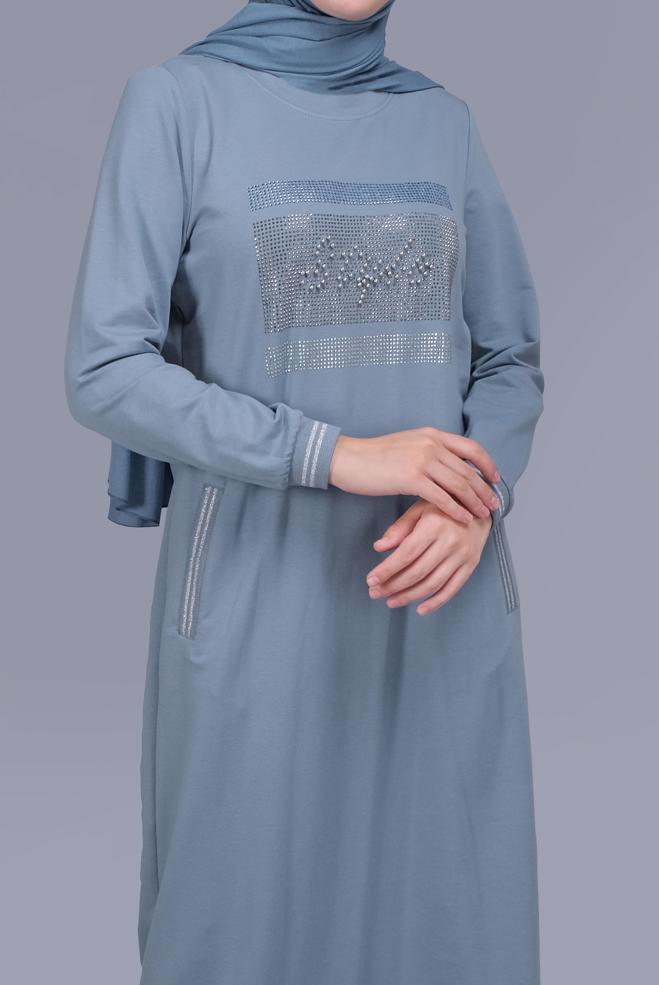 Female blue BEADED TRACKSUIT DRESS 41570 