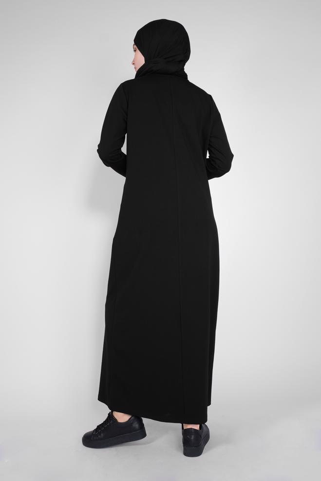 Female black STONE PRINTED TRACKSUIT DRESS 41571 
