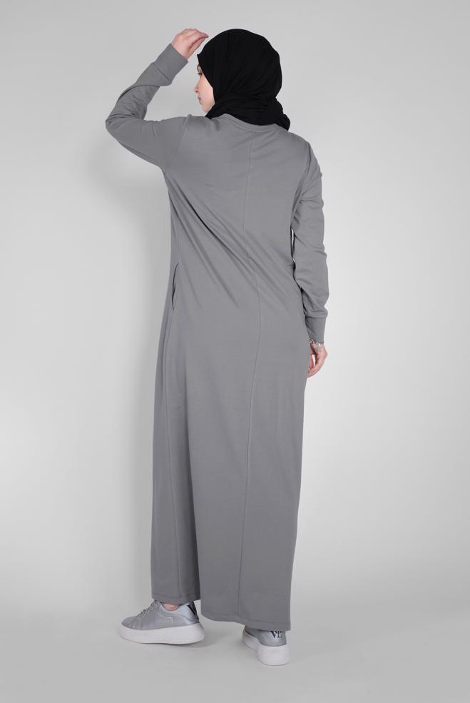 Femelle GRIS ROBE DE SURVÊTEMENT IMPRIMÉ PIERRE 41571 