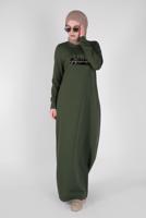 Female khaki STONE PRINTED TRACKSUIT DRESS 41571 