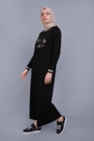Female black SEQUINNED EMBROIDERED TRACKSUIT DRESS 41612 
