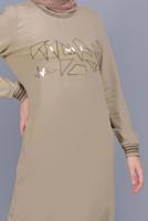Female beige SEQUINNED EMBROIDERED TRACKSUIT DRESS 41612 