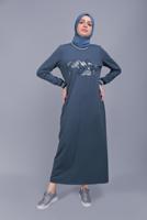 Female Navy blue SEQUINNED EMBROIDERED TRACKSUIT DRESS 41612 