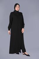 Female black EMBROIDERED TOPCOAT 10364 