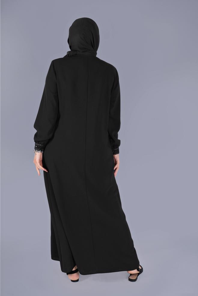 Female black EMBROIDERED TOPCOAT 10364 