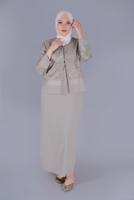 Female beige 2-PIECE EMBROIDERED SUIT WITH DRESS 30159 