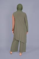 Female khaki MULTICOLORED 2-PIECE PANTS SUIT 20131 