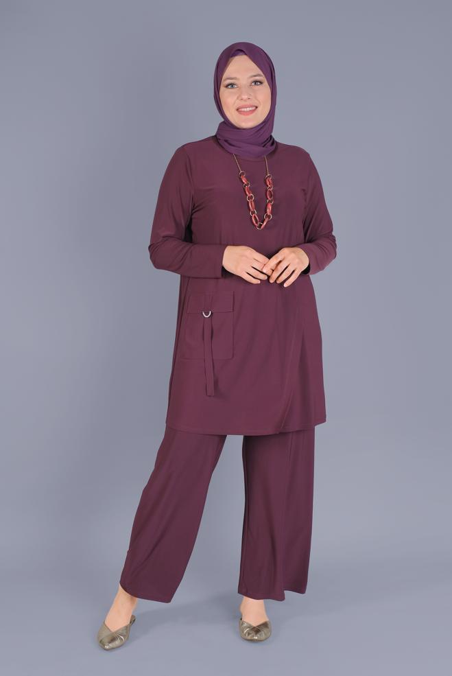 Female claret red 2 POCKET TROUSERS SUIT 20157 