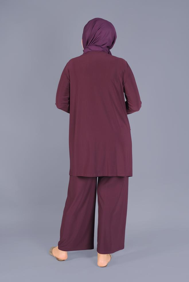 Female claret red 2 POCKET TROUSERS SUIT 20157 