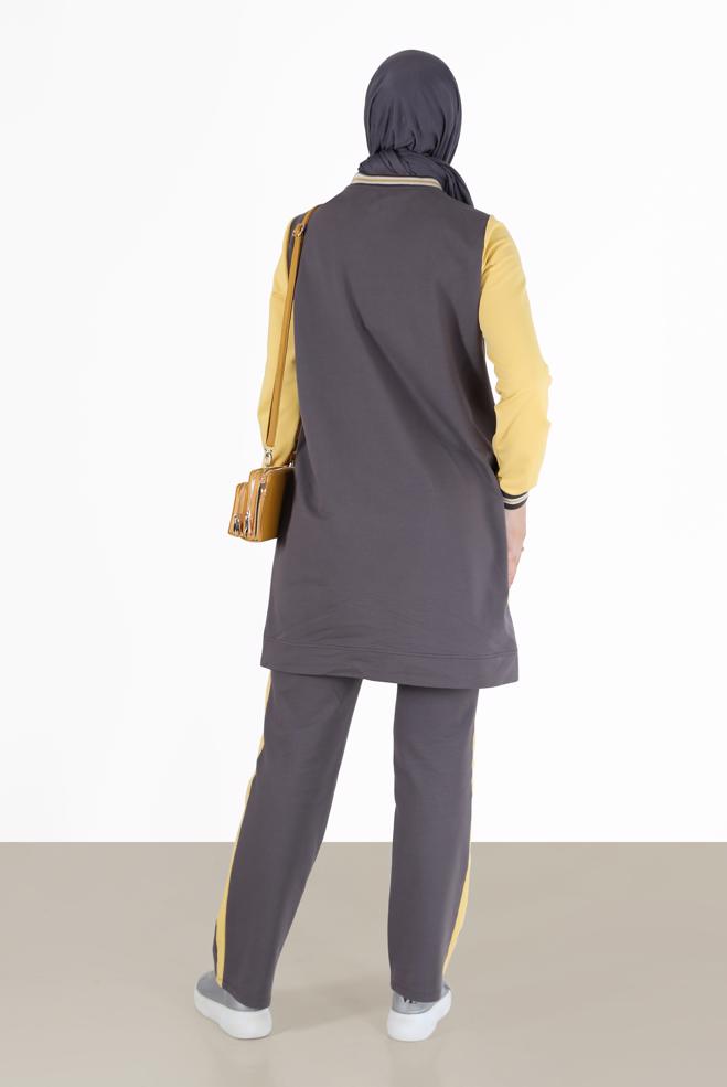 Femelle GRIS ENSEMBLE DE SURVÊTEMENT 2 PIÈCES AVEC POCHE 42269