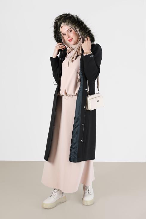 Femelle  MANTEAU À CAPUCHE TAILLE FRONCÉE 90221