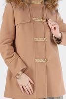 Female taba FURRY HOODED COAT WITH POCKET 90241 