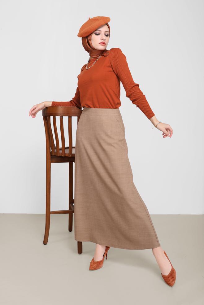 Female orange BUTTON DETAIL KNITWEAR SWEATER 42070 