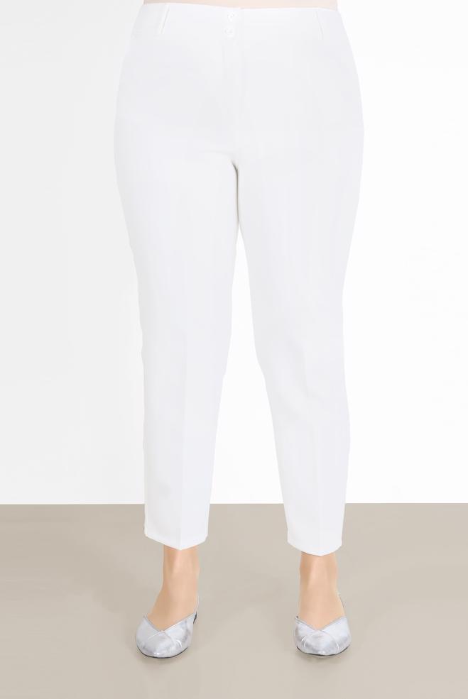Femelle BLANC PANTALON COUPE CLASSIQUE 70298