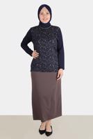 Female Navy blue PATTERNED VISCOSE TUNIC WITH GEM 20249